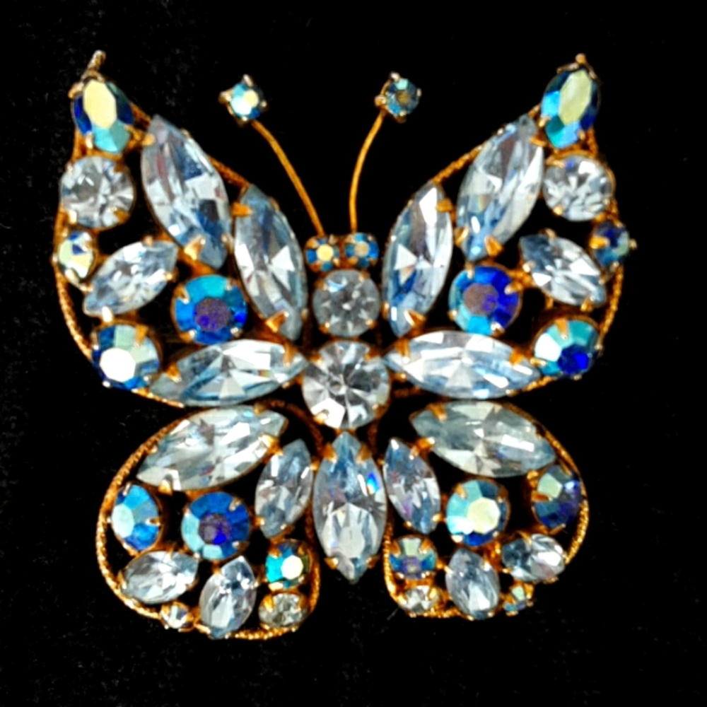 Regency jeweled butterfly brooch
